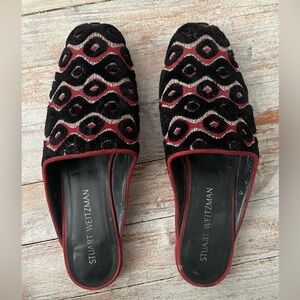 Stuart Weitzman embroidered mules